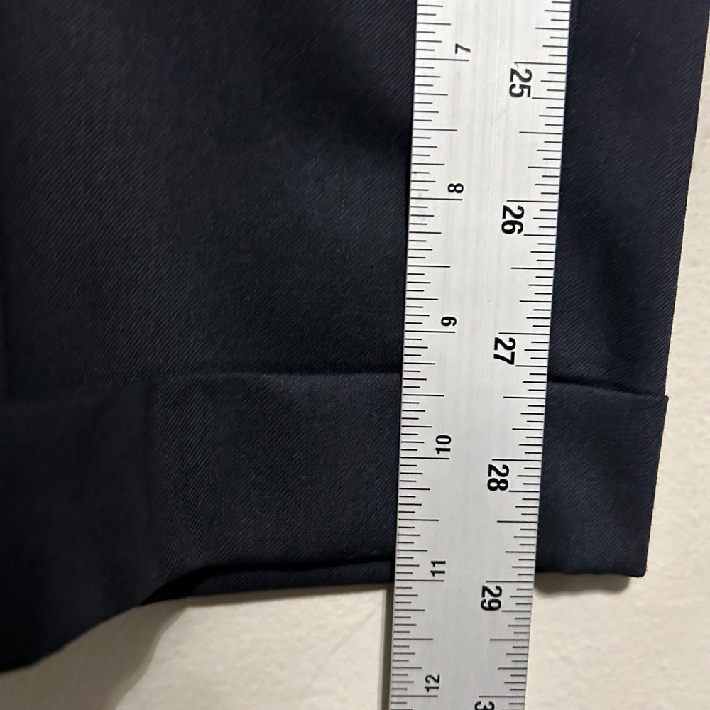 T. Harris Men's Dress Pants 34X29 Navy Blue Excellent 100% Wool Cuffed Trousers - Picture 6 of 11